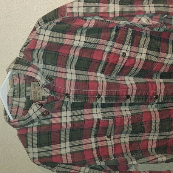 Abercrombie & Fitch Vintage 90's Plaid Button Down Shacket/Shirt L - Picture 2 of 5